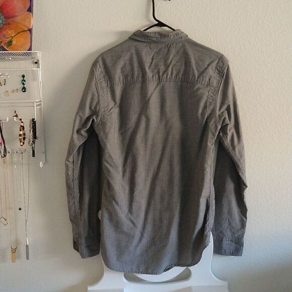 Zoo York Long Sleeve Button Up Shirt Gray Medium - Picture 6 of 6